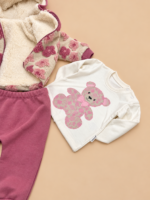Trodelni zimski komplet za bebe  - cvetić - Slika 3