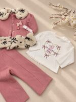 Trodelni termo  komplet za bebe - puder - Slika 3