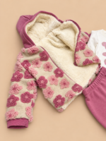 Trodelni zimski komplet za bebe  - cvetić - Slika 2