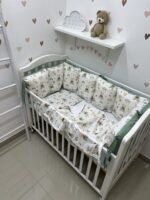 Set posteljine za krevetac Stari meda peca - kockica - Slika 3
