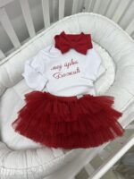 Set za bebe Moj prvi Božić - tršavica - crvena - Slika 2